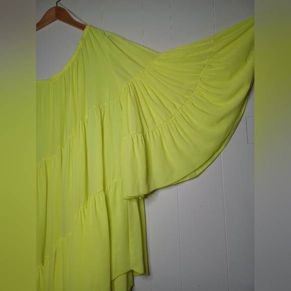 Elegant Long Green One Shoulder Evening Dresses With Slit A-Line Brazilian Chiff - Picture 2 of 9